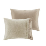 7 Piece Faux Suede Comforter Set Tan King B03597130
