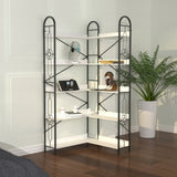 5 Tier Bookshelf, Industrial Style Corner Bookshelf, Thickened iron frame and thickened laminate W3062P289212