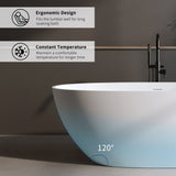59'' Solid Surface Matte Tub, Solid Surface Soaking Tub, Stone Resin Freestanding Bathtub, Thick W2753P191209