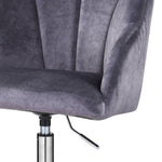 ZUN Dark Grey and Chrome Barrel Office Chair with Adjustable Lift B062P189067