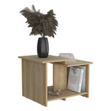 Weman 23.6" W Coffee Table with Open Shelf Living Room, Home Office Storage Light Oak B200P253737