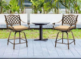 Outdoor Swivel Bar Stools Set of 2, Cast Aluminum Patio Bar Height, All-Weather Bar Dining 06373311