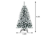 4.5ft Christmas Tree with Snow Flocked Branches - 242 High-Density Tips, Premium PVC, Foldable Metal 30811929