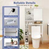 Over-The-Toilet Storage Cabinet - 1 Top Shelf 2 Enclosed Cabinets Toilet Paper Holder, 32048221