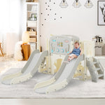 ZUN Kids Slide Playset Structure 8 in 1, Freestanding Ocean Themed Set with Slide, Arch N710P176322E