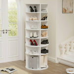 ZUN Rotating Shoe Rack Tower, 7-Tier Spinning Shoe Rack, Free Standing 360&deg; Revolving Shoe Organizer, 82682241