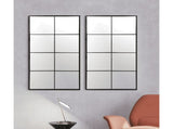 16x32 2 Pack Black Framed Large Wall Mirror Set for Living Room 61653925