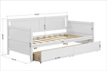 ZUN Daybed with two drawers, Twin size Sofa Bed, Two Storage Drawers for Bedroom,Living Room ,White 23145401