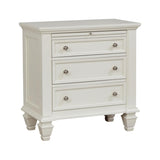 Cream White 3-drawer Nightstand with Pull Out Tray B062P148635