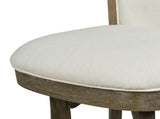 Henry 27" Armless Swivel Counter Height Bar Stool, Natural White Linen B2719P238375