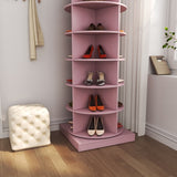 ZUN Pink 360 Rotating shoe cabinet 6 layers W1320140917