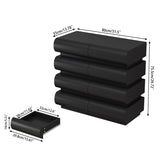 8 Drawer Dresser for Bedroom, Black Dresser No Handle, Modern 8 Chest of Drawers with Wide Storage W757P235733