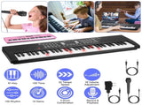 61 Key Piano Toy for Kids - Multifunctional Electronic Keyboard with 100 Tones/Rhythms, Light-Up 86191046