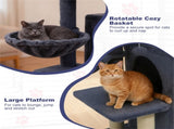 Dark Gray 33.5" Multi-Level Cat Tree with 2-Tier Condo, Sisal Scratching Posts & Anti-Toppling 77833492