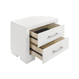 ZUN 2 Drawers MDF Nightstand in Cream White Finish B016P254531