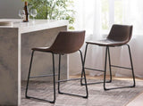 Set of 2 30" Cedric Faux Leather Barstool Vintage Brown 57583.00