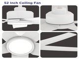 52 inch Ceiling Fans with Lights, Large Air Volume Ceiling Fans with Reversible Quiet DC Motor and 51465188