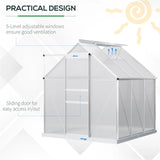 Polycarbonate Greenhouse, Walk-in Green House with Adjustable Roof Vent 28589144