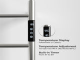 18.7" Heated Towel Rack for Bathroom,Wall Mounted with Intelligent Touch Screen Timer, 6-Bar Towel 60822670