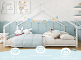 Full Size Metal House Bed Frame, Montessori Floor Bed with Safety Side Guard Rails, No Box Spring 98478562