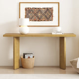 U_STYLE Stylish Console Table with Pine Veneer Geometric Legs,Suitable for Living Room, Study N711P289142O