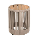 Outdoor Rattan rope & Acacia Wood Side Table - Patio Balcony Furniture for Garden, Yard, Balcony N770P298633B