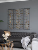 Set of 3 Metal Decorative Wall Art with Black Frame, Wall Decor for Living Room Bedrrom Entryway W2078130317