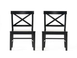 Roshan Farmhouse Acacia Wood Dining Chairs, Black 62888.00BLK