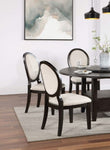 ZUN Transitional Espresso and Ivory Side Chairs Set of 2 Chairs Dining Room Furniture 100% Polyester B011P151399