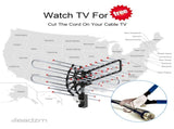 TA-851 Plus 360&degRotation UV Dual Frequency 45-860MHz 22-38dB 42.65ft cable Outdoor Antenna 87432944