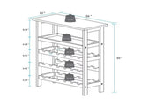 Solid Wood 18-Bottle Freestanding Wine Rack with Tabletop and Tray 88515684