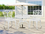 3 PCS Outdoor Bistro Set, All-Weather Cast Aluminum Butterfly Bistro Table and Chairs Set of 2, 53227481