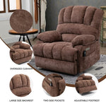 ZUN 23" Seat Width and High Back Large Size Chenille Power Lift Recliner Chair with 8-Point Vibration W1803P247681