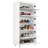 ZUN Mirror Shoe Cabinet With 6 Flip Drawers, Mirror Shoe Rack Organizer Store Ample Shoes, Mirror Shoe W760P206372