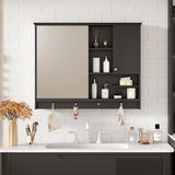 36 Inch Wall Mounted Medicine Cabinet, Bathroom Storage Cabinet with Mirror Door and Adjustabl N710P254924B