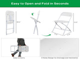 10pcs Injection Molding Classic Garden Plastic Folding Chair White 83332635