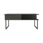 ZUN Carbon Espresso and Onyx 1-Shelf Lift Top Coffee Table B06280128