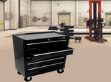 5 DRAWERS MULTIFUNCTIONAL TOOL CART WITH WHEELS-BLACK 54466904
