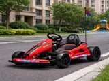 Kids Electric Drift Go Kart 24V, Dual Motor Soft Start Ride-On Kart with PU Wheels, Red 25739419