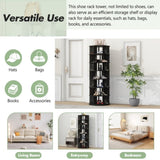 ON-TREND 23.6'' Rotating Shoe Rack Tower, 7-Tier Spinning Shoe Shelf with 5 Grids Per Layer, N721P180790B