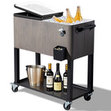80-Quart Outdoor Beverage Rolling Cooler for Backyard Deck Patio with Wheels, 41007677