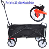 ZUN Folding Wagon Garden Shopping Beach Cart 42573162