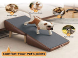 (UPGRADED) Dog Stairs for Small Dogs and Cats, Dog Ramp for Couch and Bed, Foldable 2-in-1 Wooden W2641P487640