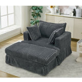 47.7'' Oversized Corduroy Chaise Longue with Ottoman, Deep Seat Reclining Chair Sofa, W1628P206064