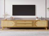 Rattan TV Stand for TVs up to 75'', Modern Farmhouse Media Console, Entertainment Center with Solid N710P174917Q