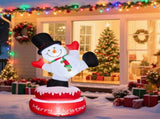 4.8FT Lighted Christmas Inflatable Decoration, Large Rotating Snowman with Motor, Funny Blow Up Yard 74523647