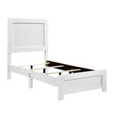White Finish Twin Size Panel Bed Wooden Bedroom Furniture 1pc, Bed in a Box B011P248600