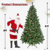 Artificial 6ft Green RGB-lit Christmas Tree with 751PVC Mixed Branch Tips,Hinged Premium & Foldable 02711528