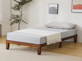 Twin Basic Bed Frame Pine Wood Painted Surface Bed Single Bed 74.41*37.99*12in Coffee 47910784