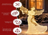 White Cloth Christmas Angel 3.6ft with Moving Wings, 102 LED Warm White Lighted Angel, Plug-in 12V 97723944